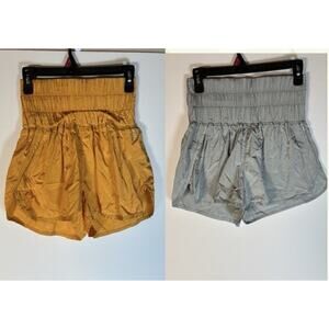 Lot Of 2 Free People Movement FP The Way Home Shorts Solid Small Gray Orange